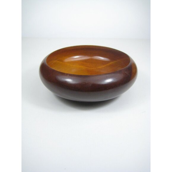 Handcrafted Vintage Wooden Bowl 6 Diameter Round Decor Dish Mid Century - Picture 11 of 11